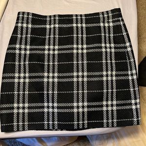 J Crew above the knee skirt. Black and white plaid